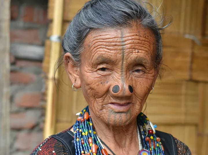 Apatani-tribe-woman-Ziro-Arunachal-Pradesh-India